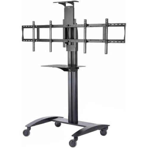 SmartMount Flat Panel Video Conferencing TV Cart for (2) 40" to 65" TVs