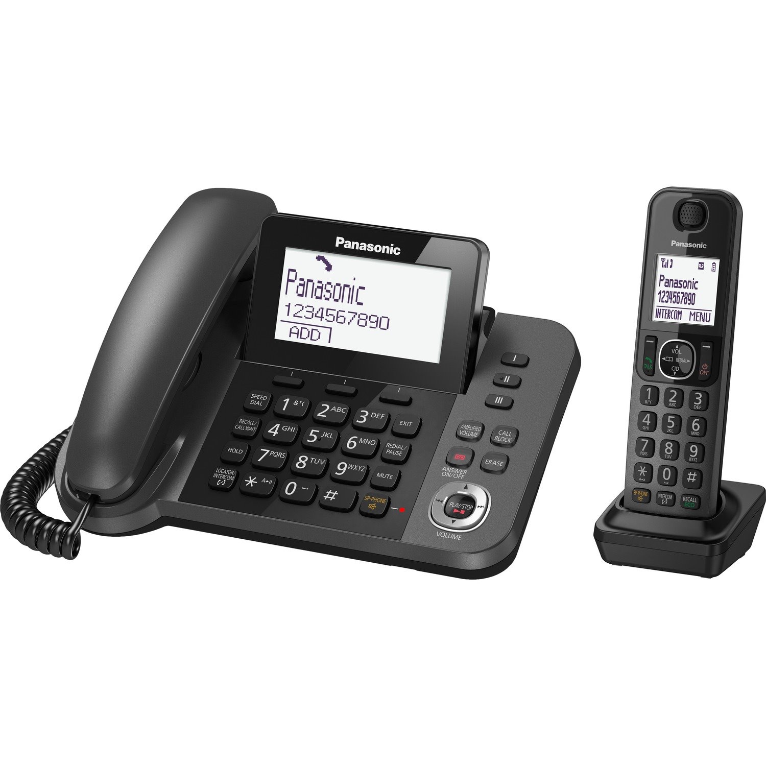 Panasonic KX-TGF320E DECT 1.90 GHz Standard Phone - Metallic Black