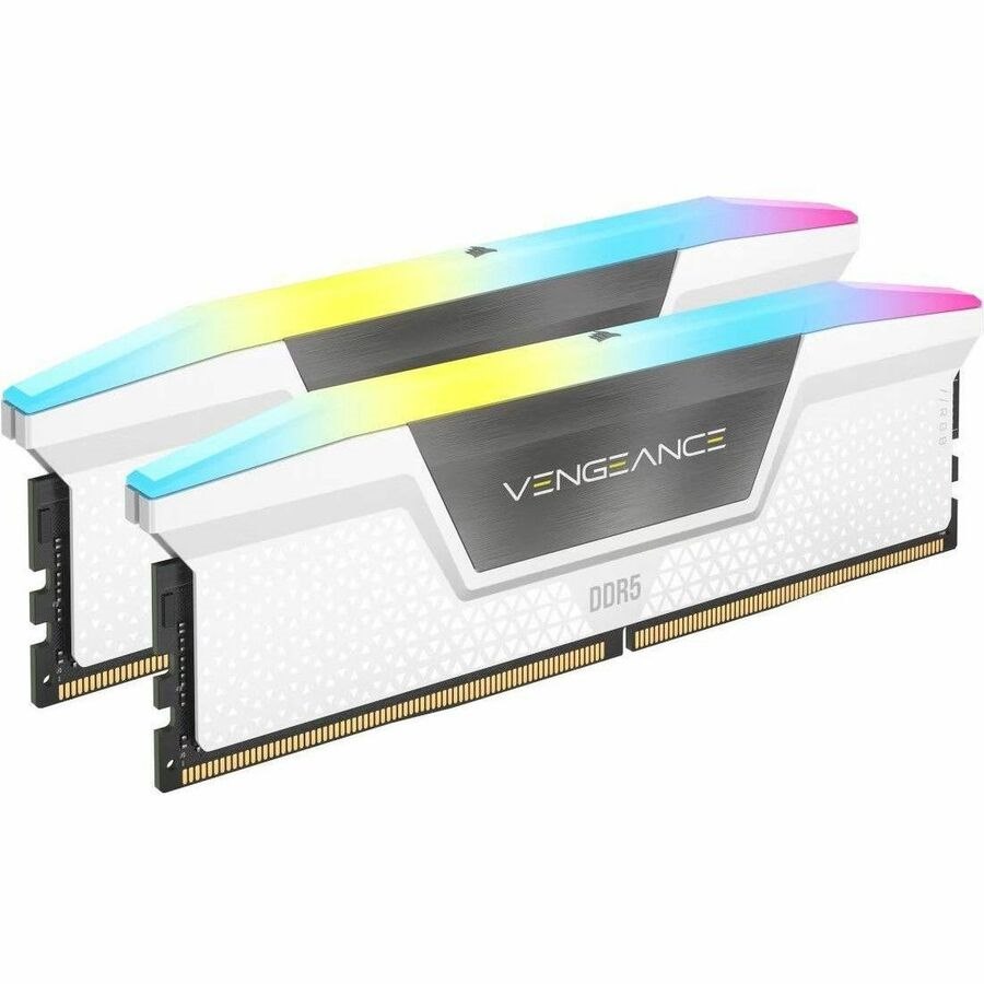 Corsair Vengeance RGB 32GB (2x16GB) DDR5 Udimm 6000MHz C36 1.4V Desktop Gaming Memory White