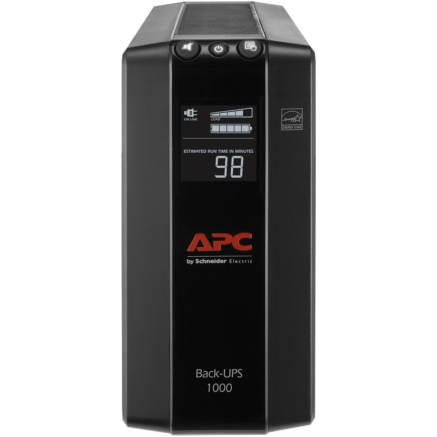 APC Back-UPS 1000, Compact Tower, 1000VA, 120V, AVR, LCD, 8 NEMA outlets (4 surge)