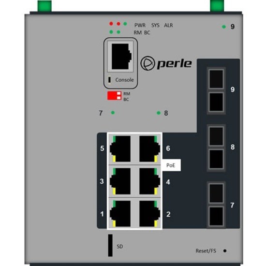 Perle IDS-509F3PP6-C2SD40-SD120 6 Ports Manageable Ethernet Switch - Gigabit Ethernet - 10/100/1000Base-T