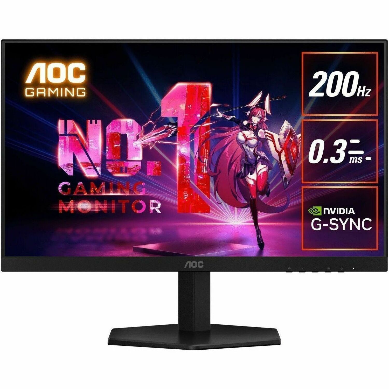 AOC 24G42E 24" Class Full HD Gaming LED Monitor - 16:9 - Black, Red