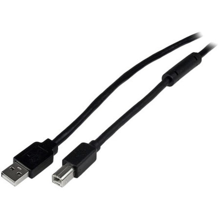 StarTech.com 65ft (20m) Active USB 2.0 A to B Cable, Long USB Cable, USB Printer Cable, 1x USB A (M), 1x USB B (M), Black