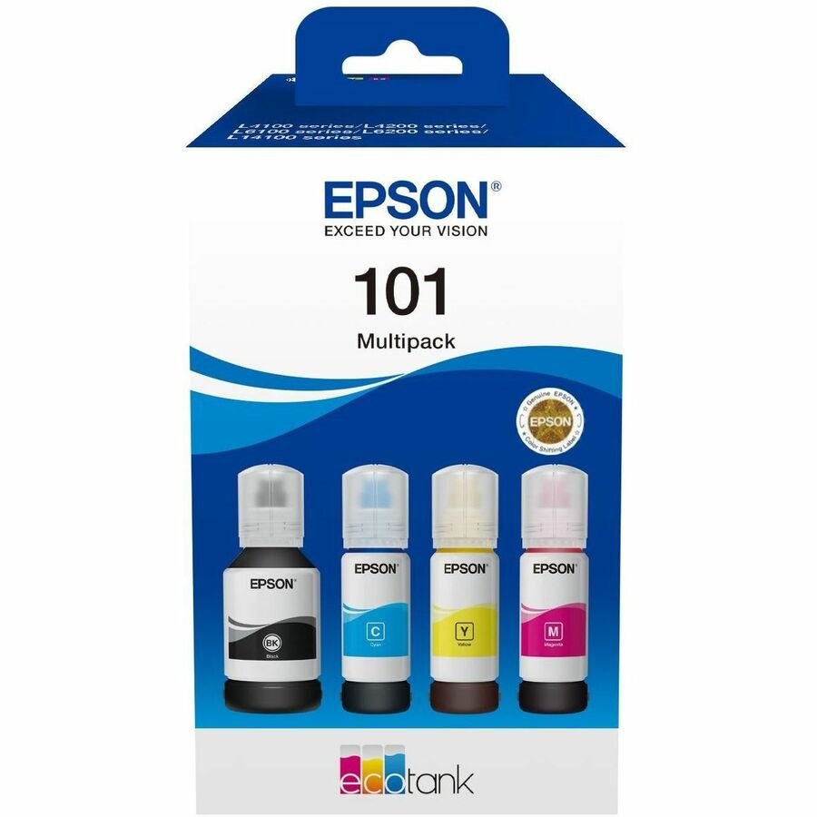 Epson EcoTank 101 Refill Ink Tank - Black, Yellow, Cyan, Magenta - Inkjet