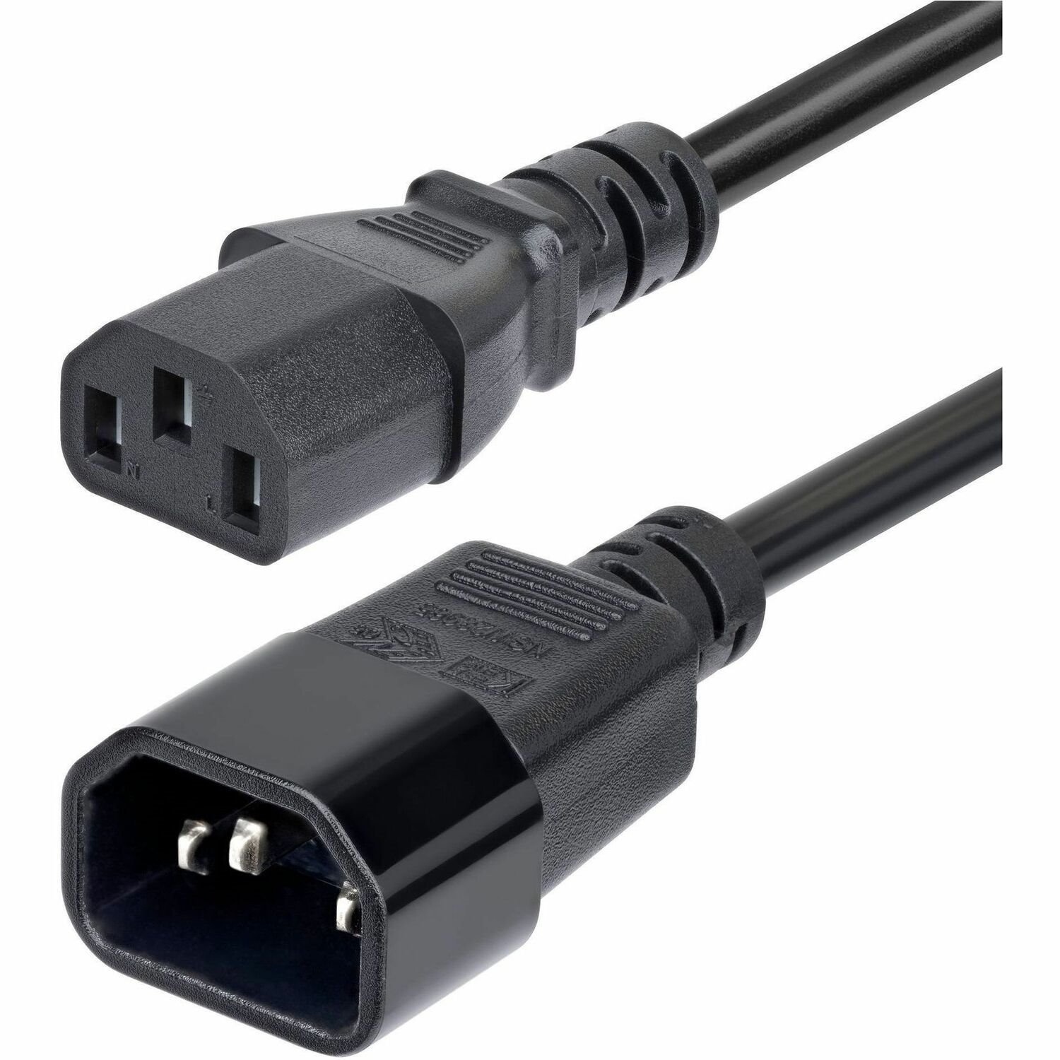StarTech.com 4.5m (15ft) Power Extension Cord, C14 to C13 PDU Power Cord, 15A 250V, 14AWG, KEMA-KEUR Certified