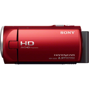 Sony Handycam HDR-CX220 Digital Camcorder - 2.7" LCD Screen - 1/5.8" Exmor R CMOS - Full HD - Red