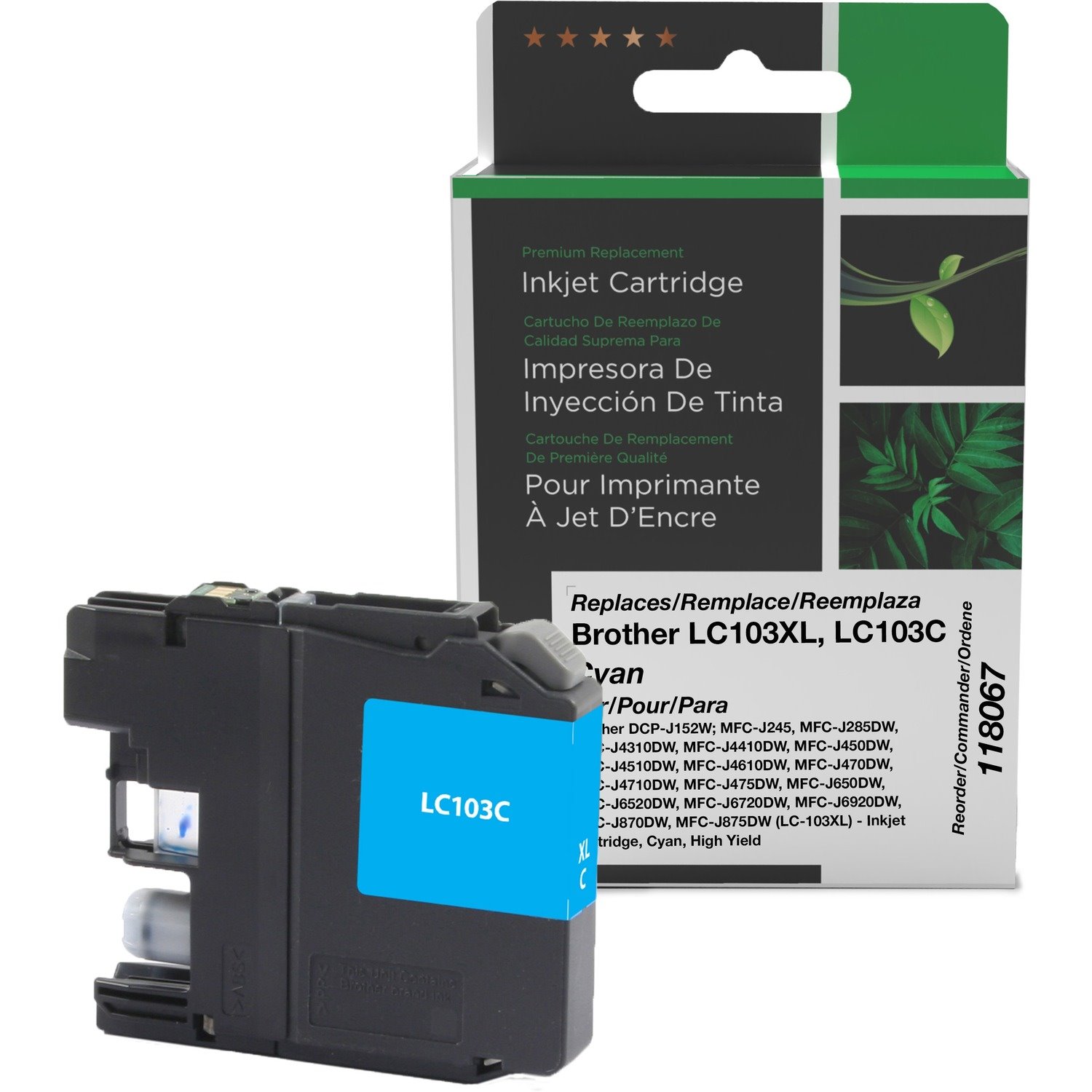 Clover Imaging Remanufactured High Yield Cyan Ink Cartridge for Brother LC103XL