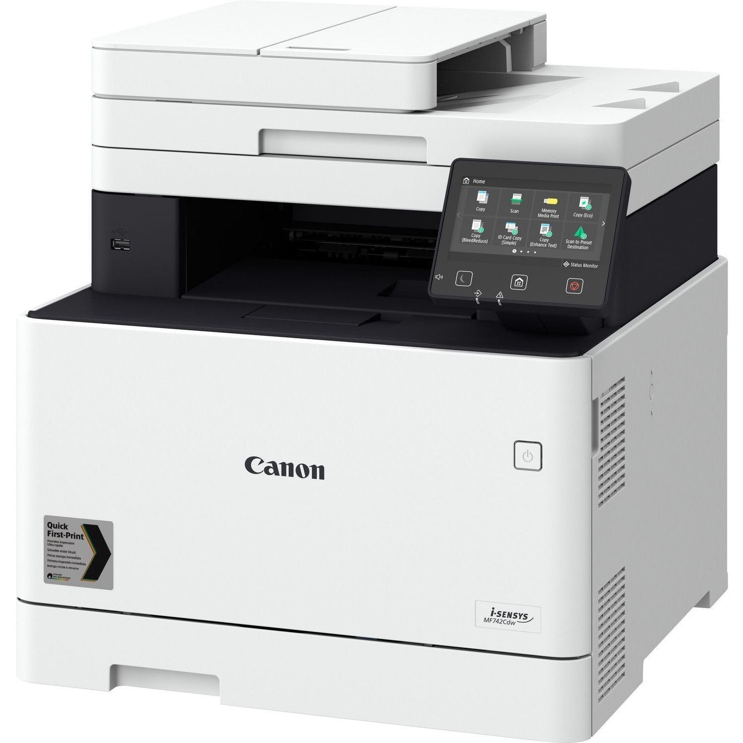 Canon imageCLASS MF740 MF741Cdw Laser Multifunction Printer-Color-Copier/Scanner-ppm Mono/28 ppm Color Print-600x600 dpi Print-Automatic Duplex Print-300 sheets Input-600 dpi Optical Scan-Wireless LAN-Near Field Communication (NFC)-Mopria