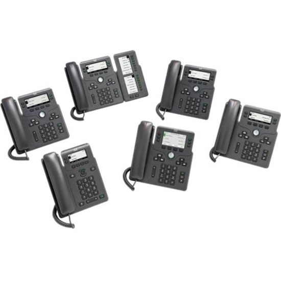 Cisco 6871 IP Phone - Corded - Corded/Cordless - Wi-Fi - Wall Mountable - Charcoal