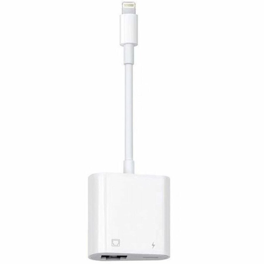 4XEM 2-in-1 8-pin Lightning to RJ-45 Ethernet and USB-C Adapter - MFi Certified