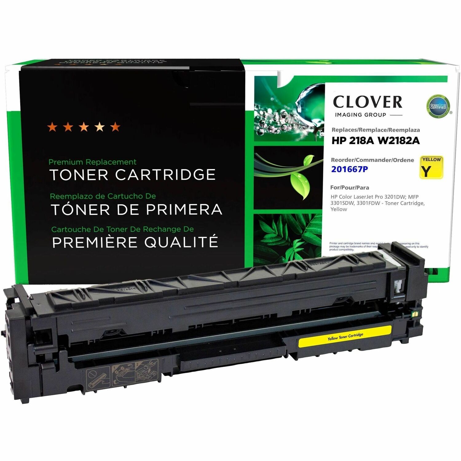 Clover Remanufactured Yellow Toner Cartridge (New Chip) for HP 218A (W2182A)