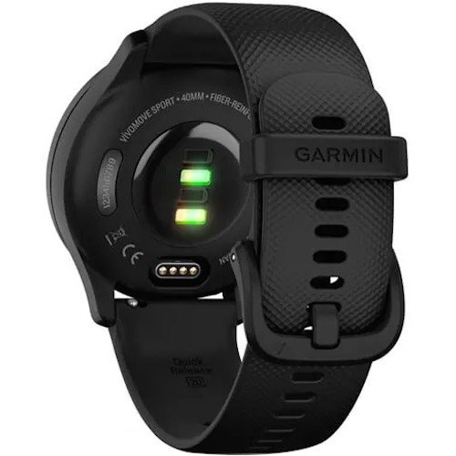 Garmin v&iacute;vomove Sport Smart Watch - 40 mm Case Height - 40 mm Case Width - Black, Slate Body Color - Fiber Reinforced Polymer Case Material - Silicone Band Material