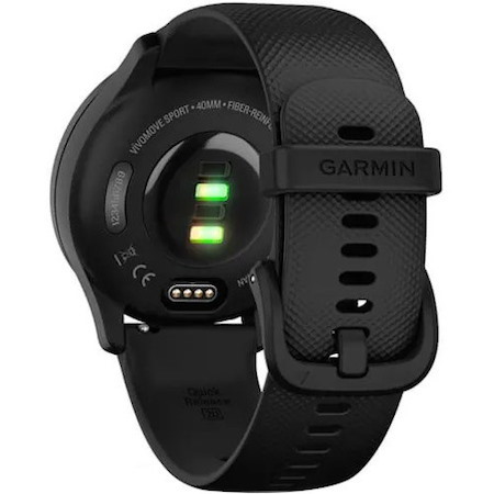 Garmin vívomove Sport Smart Watch - 40 mm Case Height - 40 mm Case Width - Black, Slate Body Color - Fiber Reinforced Polymer Case Material - Silicone Band Material