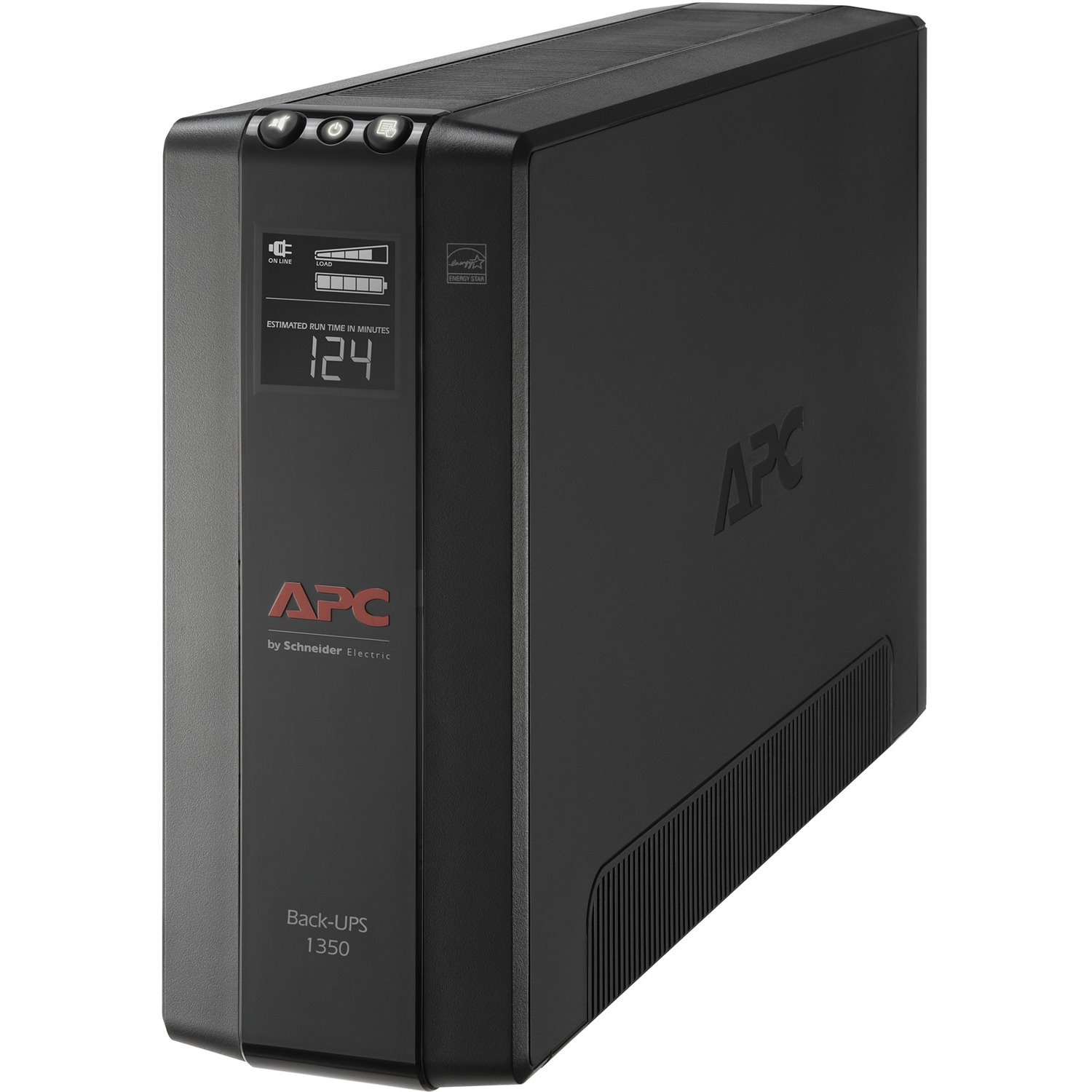 APC Back-UPS 1350, Compact Tower, 1350VA, 120V, AVR, LCD, 10 NEMA outlets (5 surge)