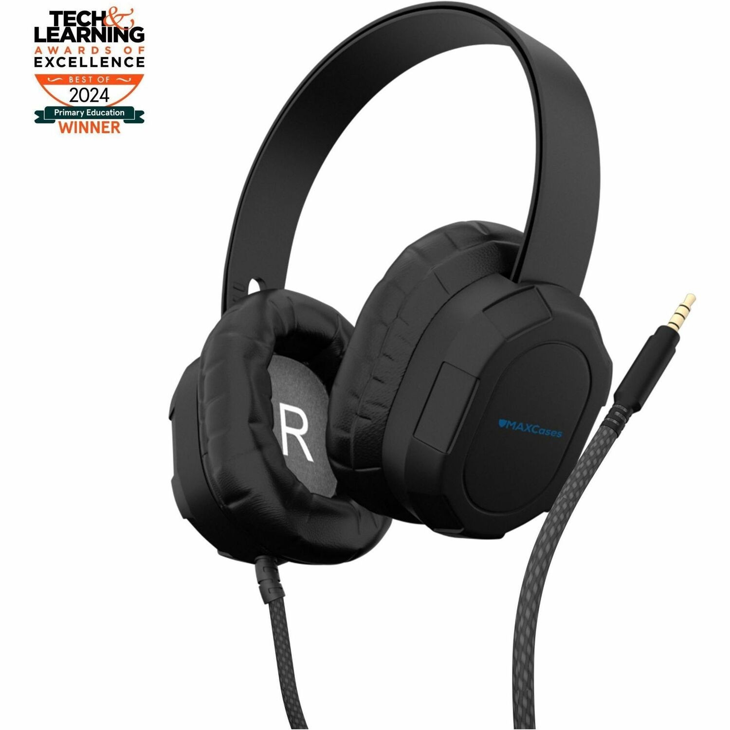 Max Cases Extreme Headset W/Braided Cable, No Microphone, 3.5MM Connector (Black)