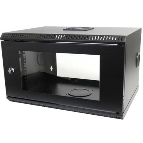 StarTech.com 2-Post 6U Wall Mount Network Cabinet w/ Acrylic Door, 19" Small Wall-Mounted Server Rack for Data / Computer Equipment, TAA