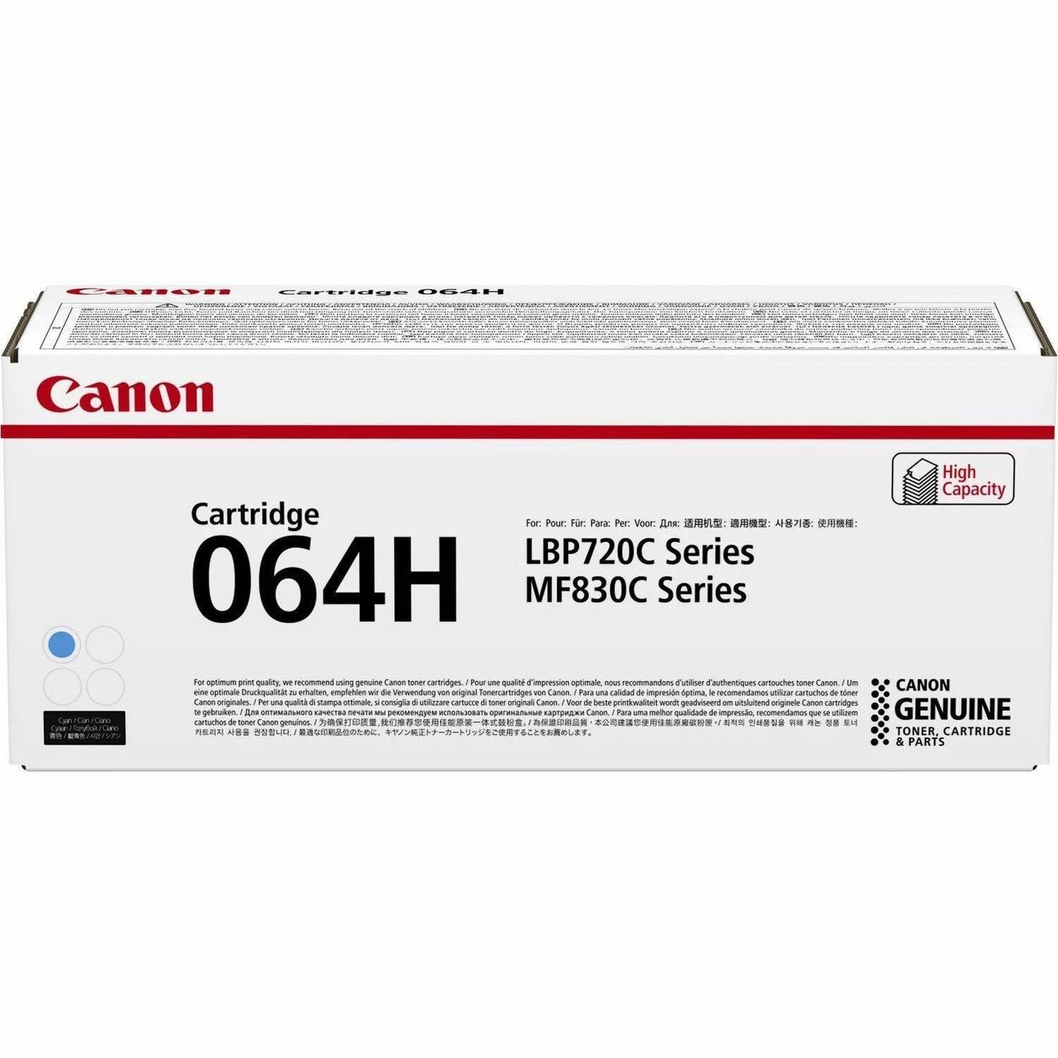 Canon 064H Original High (XL) Yield Laser Toner Cartridge - Single Pack - Cyan - 1 Piece