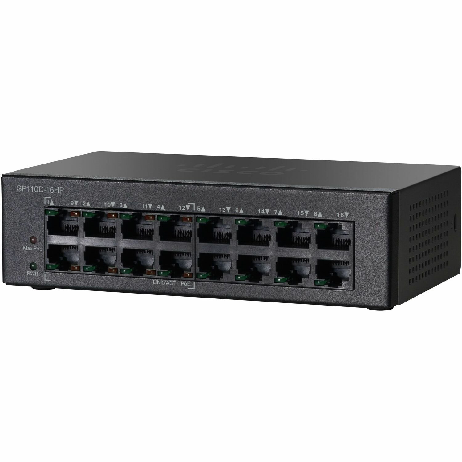 Cisco 110 SF110D-16HP 16 Ports Ethernet Switch - Fast Ethernet - 10/100Base-TX - Refurbished