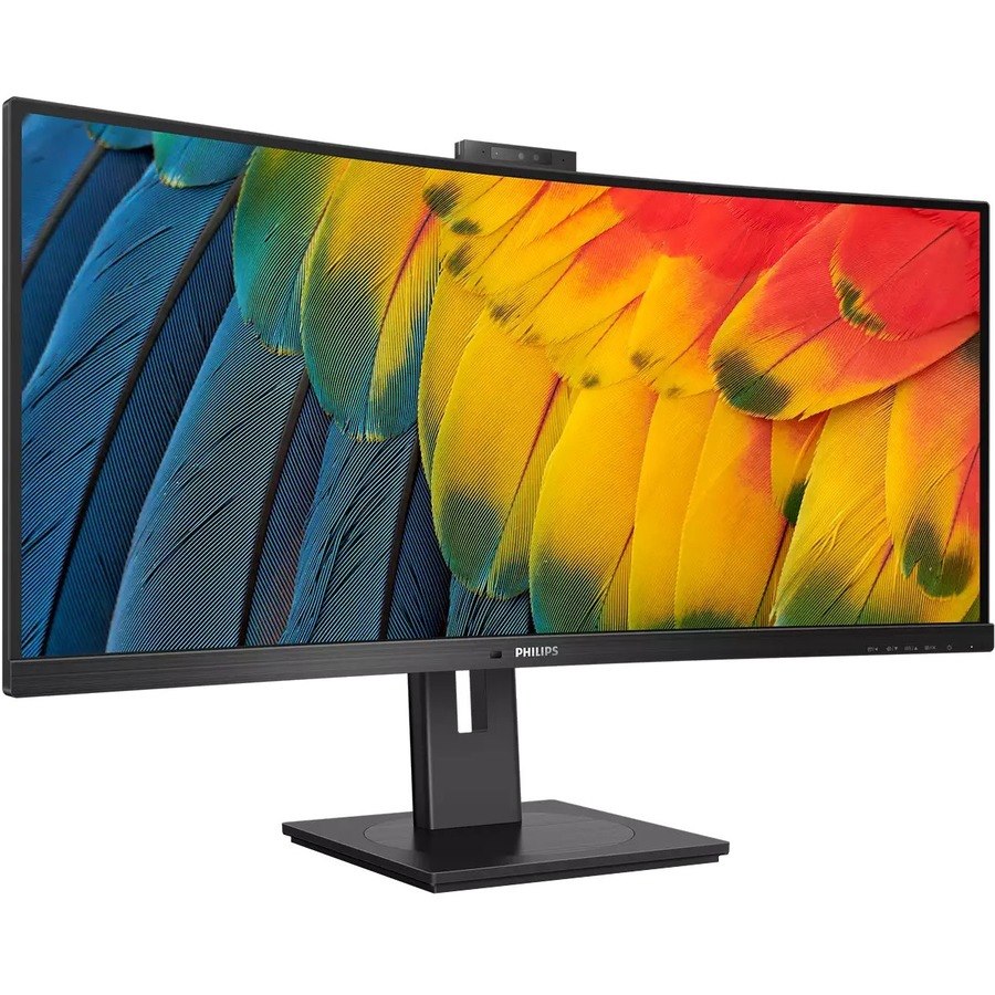 Philips Ultrawide 34B1U5600CH 34" Class Webcam UW-QHD Curved Screen LCD Monitor - 21:9 - Textured Black