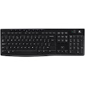 Logitech K270 Keyboard - Wireless Connectivity - USB Interface - Black