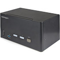StarTech.com 2 Port Triple Monitor DisplayPort KVM Switch 4K 60Hz UHD HDR, DP 1.2 KVM Switch, 2-Pt USB 3.0 Hub, 4x USB HID, Audio, Hotkey