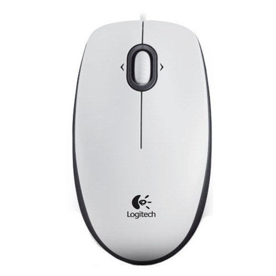 Logitech M100 Mouse - USB - Optical - 3 Button(s) - White