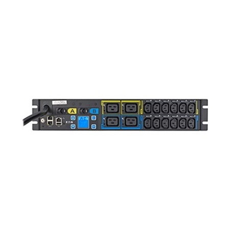 Eaton Metered Input rack PDU, 2U, L6-30P input, 10 ft cord, Single-phase, 200-240V, Outlets: (12) C13 Outlet grip, (4) C19 Outlet grip