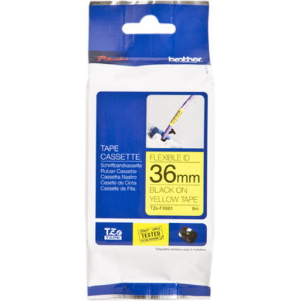 Brother Tze-Fx661 Tape Yellow Print Black 36MM
