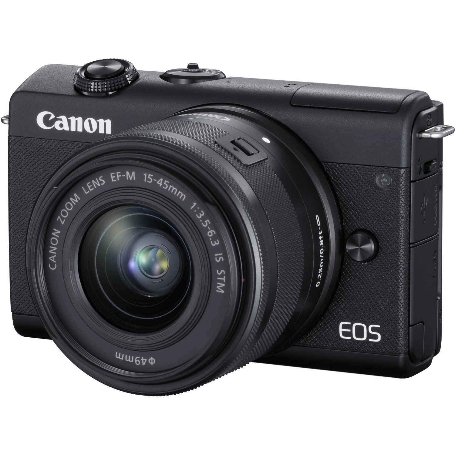 Canon EOS M200 24.1 Megapixel Mirrorless Camera with Lens - 0.59" - 1.77" - Black