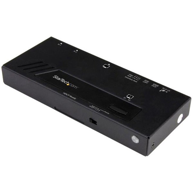 StarTech.com 2-Port HDMI Automatic Video Switch - 4K 2x1 HDMI Switch with Fast Switching, Auto-Sensing and Serial Control