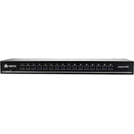 Vertiv Avocent AV116 KVM Switch | 16 port | Rackmount | Desktop | Single-User | USB | OSD | Touch Button | Hotkey | Cascade | Internal Power Supply
