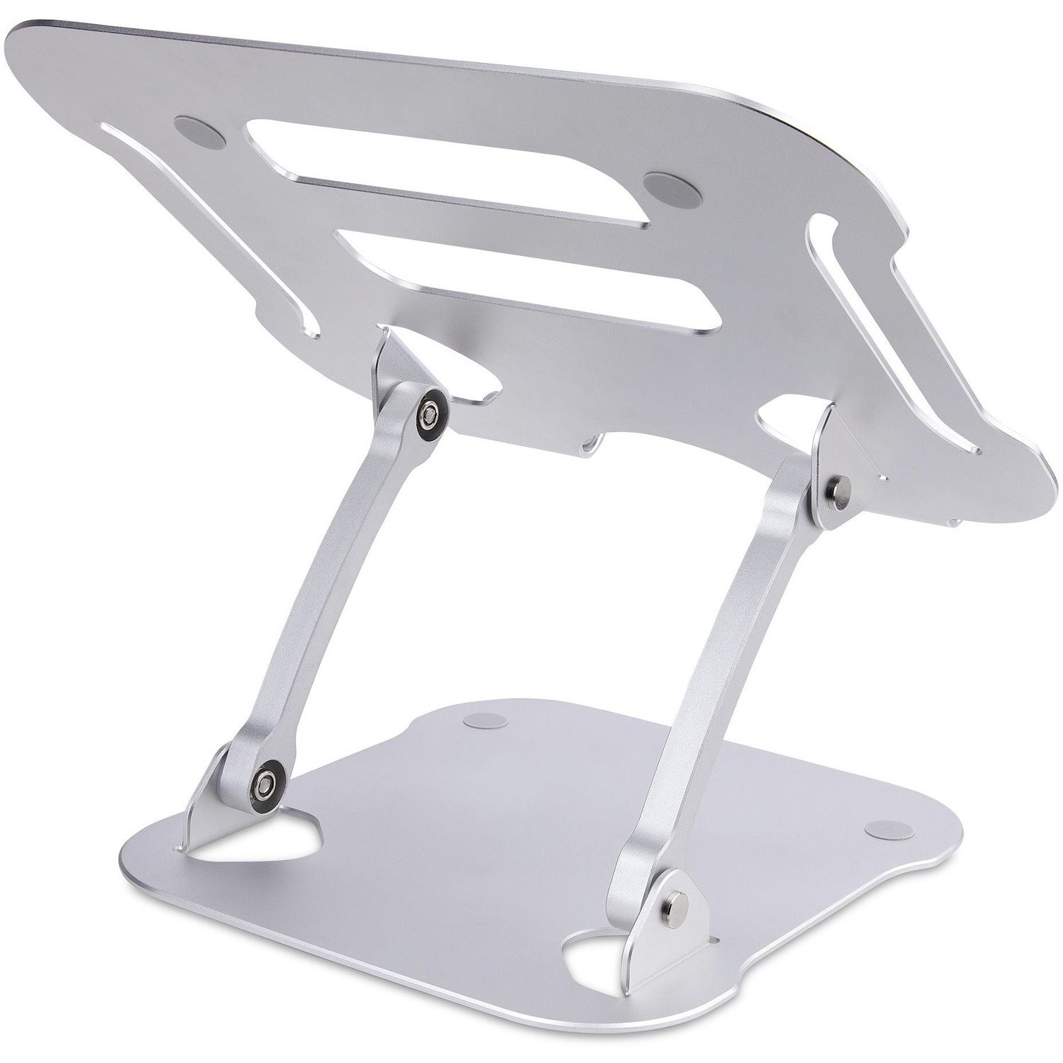 StarTech.com Laptop Stand for Desk, Ergonomic Laptop Stand Adjustable Height, Aluminum, Up to 22lb/10kg, Foldable Notebook Riser/Lift