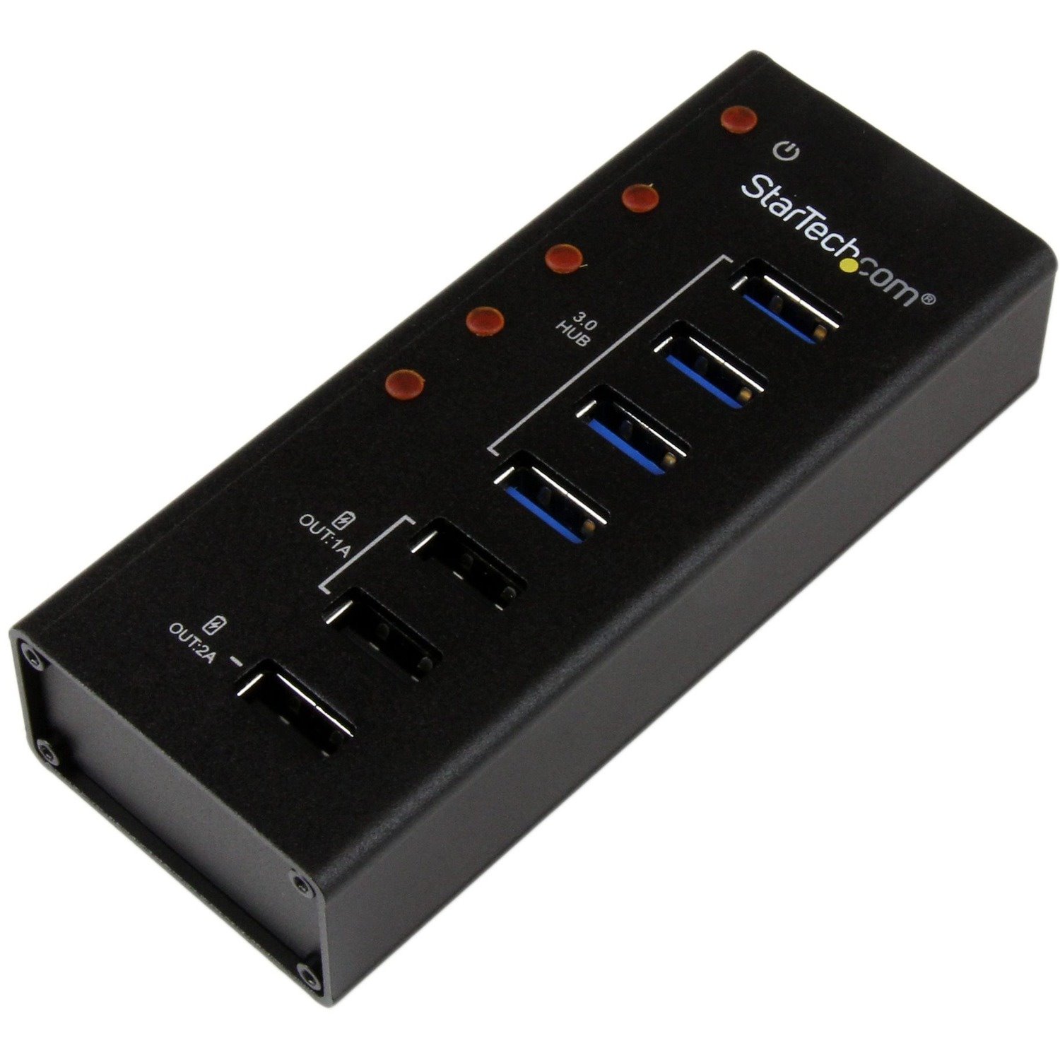 StarTech.com 4 Port USB 3.0 Hub plus 3 Dedicated USB Charging Ports (2 x 1A & 1 x 2A) - 5Gbps - Wall Mountable Metal Enclosure