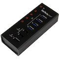 StarTech.com 4 Port USB 3.0 Hub plus 3 Dedicated USB Charging Ports (2 x 1A & 1 x 2A) - 5Gbps - Wall Mountable Metal Enclosure