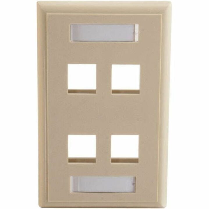 C2G 4-Port Single Gang Multimedia Keystone Wall Plate - Ivory