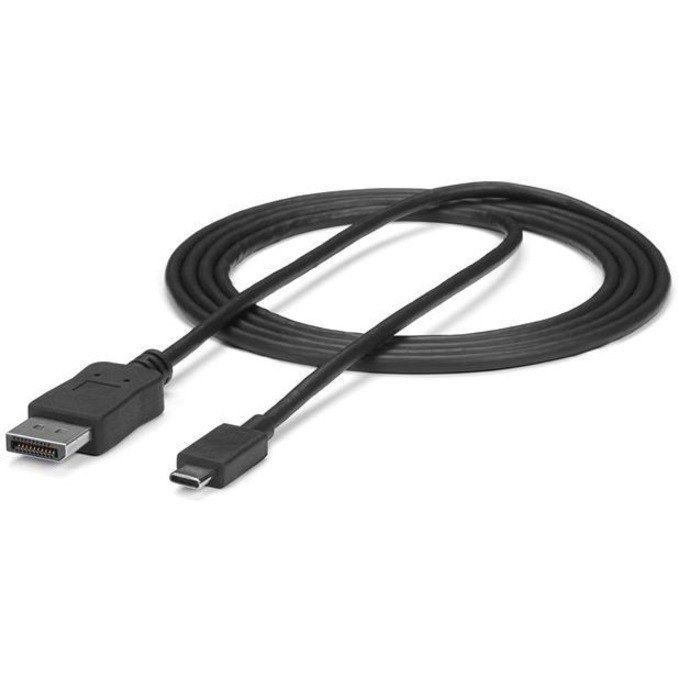 StarTech.com 6ft/1.8m USB C to DisplayPort 1.2 Cable 4K 60Hz - USB Type-C to DP Video Adapter Monitor Cable HBR2 - TB3 Compatible - Black