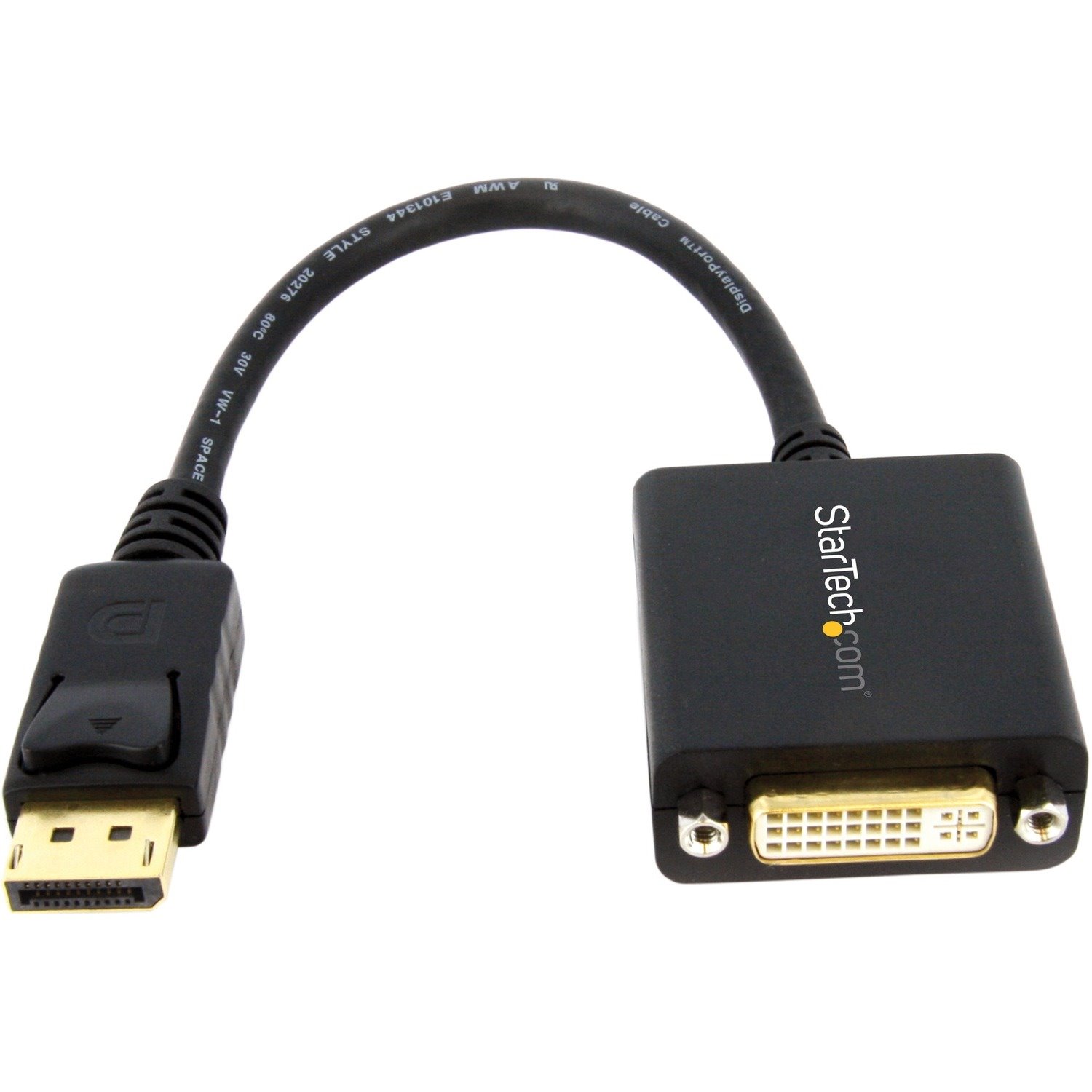 StarTech.com DisplayPort to DVI Adapter, DisplayPort to DVI-D Adapter/Video Converter 1080p, DP 1.2 to DVI Monitor, Latching DP Connector