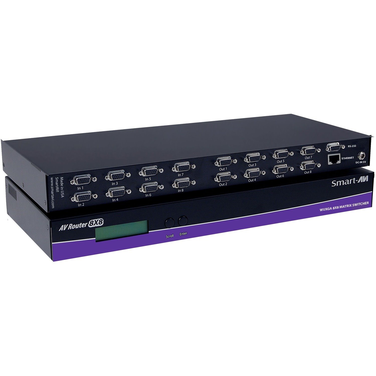 SmartAVI 8x8 AVRouter Matrix Video Switch with Audio
