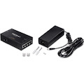 TRENDnet 65W 4-Port Gigabit PoE+ Injector, TPE-147GI, 4 x Gigabit Ports(Data in), 4 x gigabit PoE Ports(Data + PoE Out), Multi-Port PoE+ Injector up to 100m(328 ft.), Add PoE+ Power to Non-PoE Switch