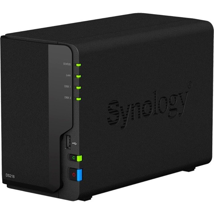 Synology DiskStation DS218+ 2 x Total Bays SAN/NAS Storage System - Intel Celeron J3355 Dual-core (2 Core) 2 GHz - 2 GB RAM - DDR3L SDRAM Desktop