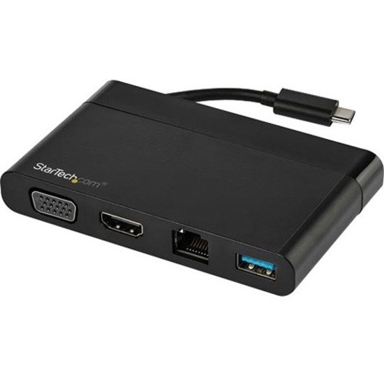 StarTech.com USB C Multiport Adapter with HDMI, VGA, Gb Ethernet & USB - USB C to 4K HDMI or 1080p VGA Adapter Mini Dock Hub - Travel Dock