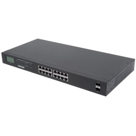 Intellinet 16-Port Gigabit Ethernet PoE+ Switch With 2 SFP Ports, LCD Display, Ieee 802.3At/Af Power Over Ethernet (PoE+/PoE)