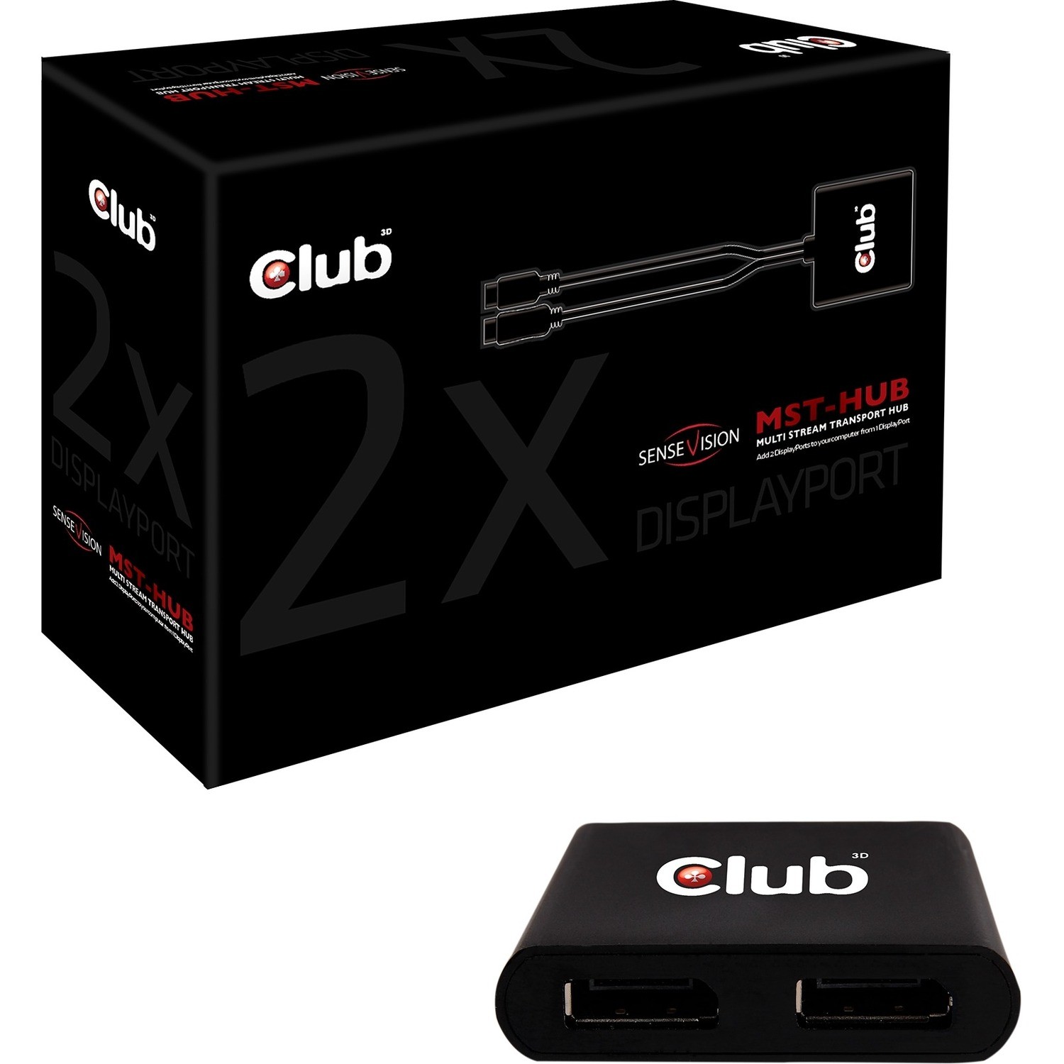 Club 3D This MST Hub Splits The Signal To 2 Independent DP 1.2 Displays Includes DP To