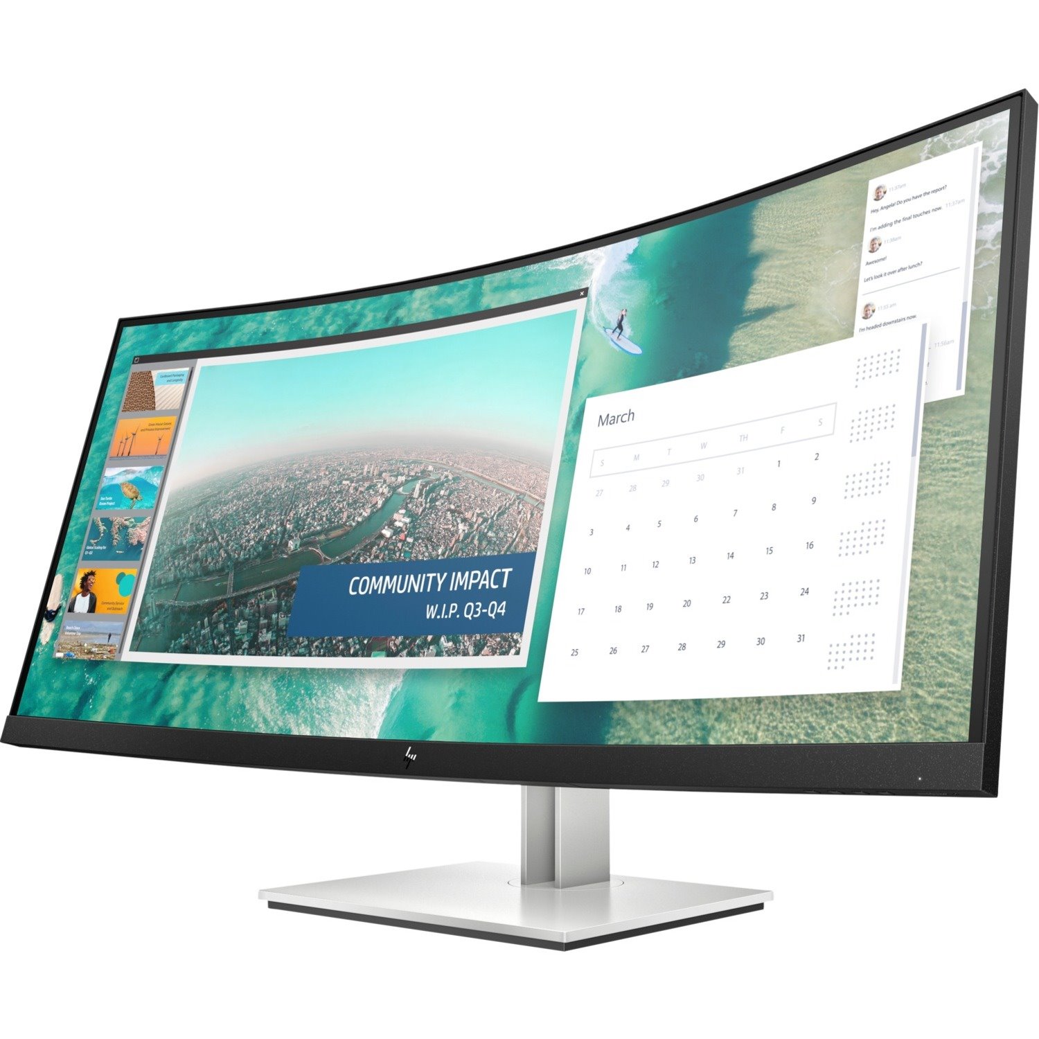 HP Business E344c 34" Class WQHD Curved Screen LCD Monitor - 21:9