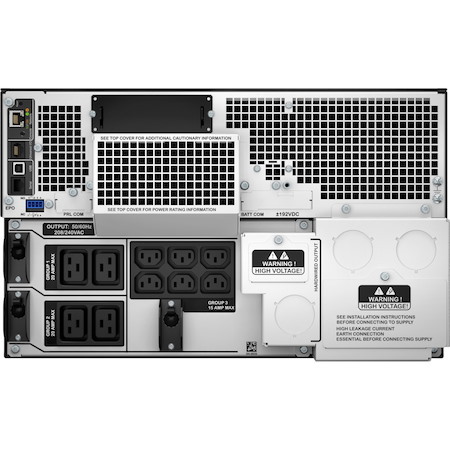 APC Smart-UPS On-Line, 8kVA/8kW, Rackmount 6U, 208V, 6x C13+4x C19 IEC outlets, Network Card+SmartSlot, Extended runtime, W/ rail kit