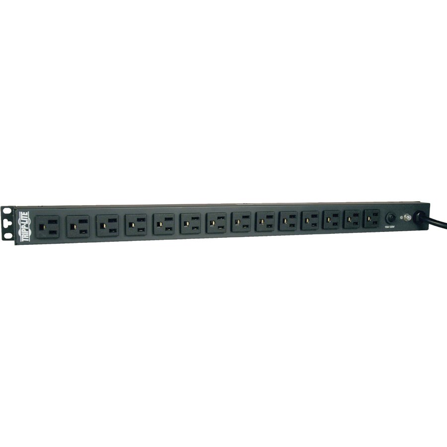 Eaton Tripp Lite Series 1.8kW Single-Phase 120V Basic PDU, 14 NEMA 5-15R Outlets, NEMA 5-15P Input, 15 ft. (4.57 m) Cord, 0U Vertical