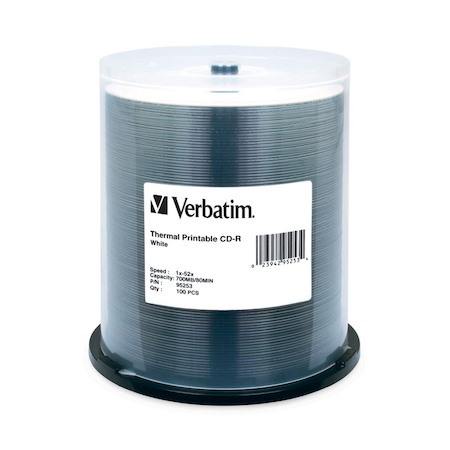 Verbatim 95253 CD Recordable Media - CD-R - 52x - 700 MB - 100 - White