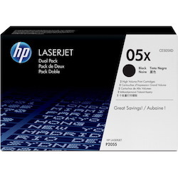 HP 05X (CE505XD) Original Laser Toner Cartridge - Dual Pack - Black - 2 / Carton