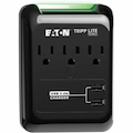 Eaton Tripp Lite Series Protect It! 3-Outlet Surge Protector, Direct Plug-In, 540 Joules, 3.4 A USB Charger, Diagnostic LED