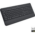 Logitech Signature K650 Comfort Full-Size Wireless Keyboard with Wrist Rest, BLE Bluetooth or Logi Bolt, Graphite